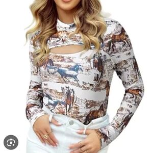 Women's Printed Long Sleeve Top